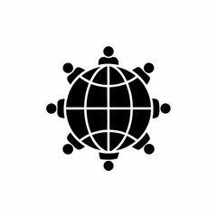 creative details Outline Globe with People Icon Location Icon vector illustration