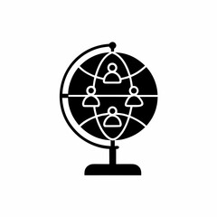 creative details Outline Globe with People Icon Location Icon vector illustration