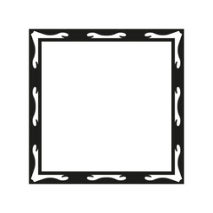 The frame is square and decorative on a white background
