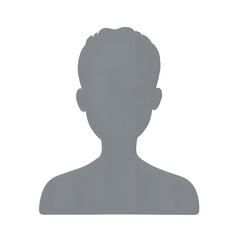 Transparent Gray Human Silhouette Profile for Avatar or Placeholder