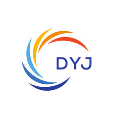 DYJ logo design on white  background.