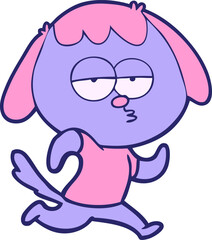 cartoon bored dog in bright neon color