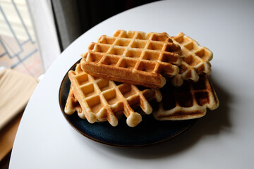 belgian waffles on a plate