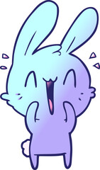 cute cartoon rabbit in bright neon color