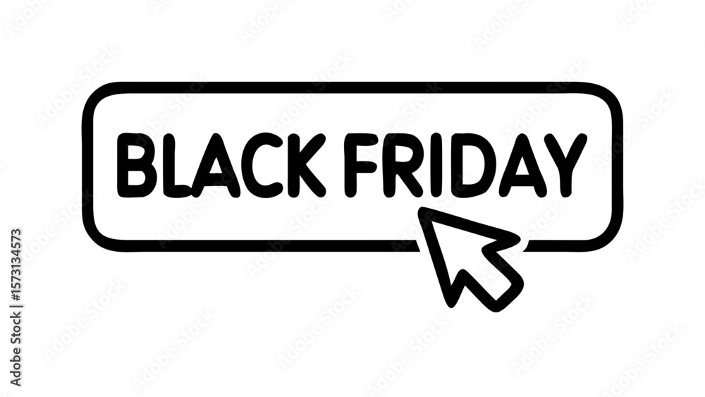 Poster black friday button with cursor pointer icon
