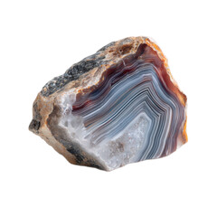 Large rock with a blue and red stripe