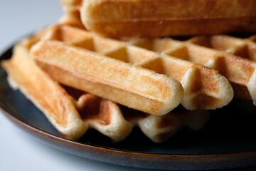belgian waffles close up