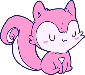 cartoon squirrel in bright neon color