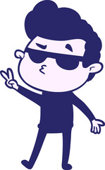 cartoon cool guy in bright neon color