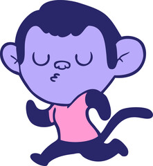cartoon monkey in bright neon color