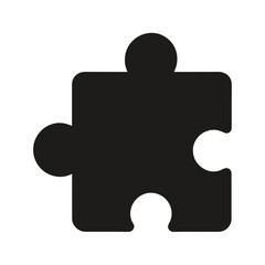 jigsaw piece with rounded edges minimal black silhouette