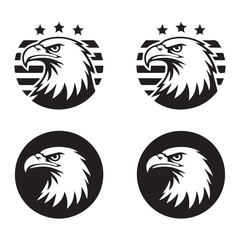 Obraz premium A bold eagle emblem design featuring stars and stripes, symbolizing american pride and strength