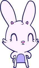 cute cartoon rabbit in bright neon color