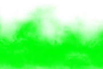 green smoke cloud fog dust isolated on transparent background. Colorful smoke smog misty fog steam explosion special effect. Smoke texture for Compositing, covering, overlay, design elements, PNG
