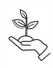 A symbolic representation of a seed sprouting from a hand, growing into a vibrant, healthy plant, for patient growth.