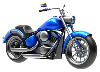 blue motorcycle isolated on white background PNG, AI GENERATED