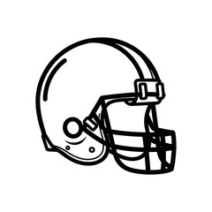 Naklejka premium American Football Helmet Icon in Vector Style 