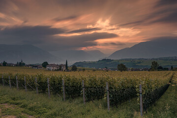 Beautiful Mountain Landscape in Eppan, South Tyrol, Italy