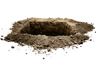 earth hole in the ground isolated on white background PNG, AI GENERATED