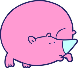 cartoon bear in bright neon color