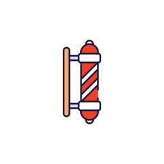 Barbershop Pole icon design with white background stock illustration