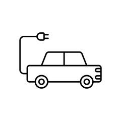 Electric Car EV Vehicle Line Icon