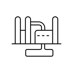 Geothermal Plant Renewable Energy Line Icon