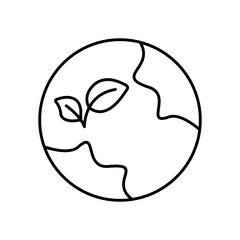 Green Planet Earth Environment Line Icon