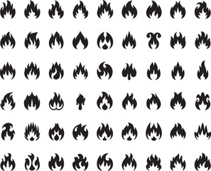 Seamless Flame Icon Pattern – Black Fire Symbol Repeating Design