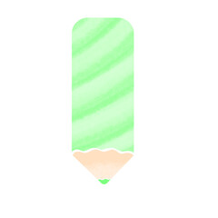 Pastel Blue Watercolor Pencil, Rounded Top, Pointed Tip, Isolated.