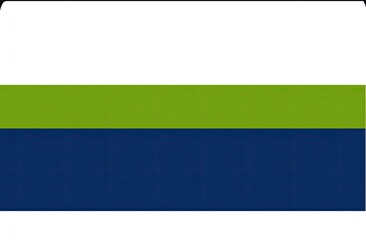 Fototapeta premium Horizontal triband flag with white, olive-green, and navy blue stripes