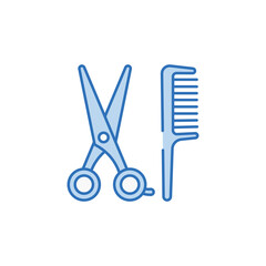 Salon Tools icon design with white background stock illustration