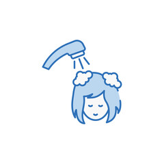Hair Washing icon design with white background stock illustration