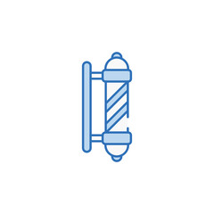 Barbershop Pole icon design with white background stock illustration