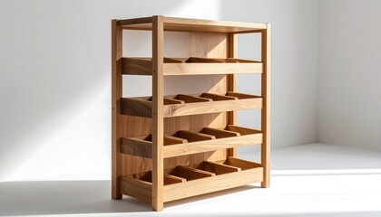 Wooden Shelf Unit Storage Stand with Multiple Shelves