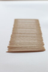 Row of Toothpicks with First in Focus: Concept of Individuality