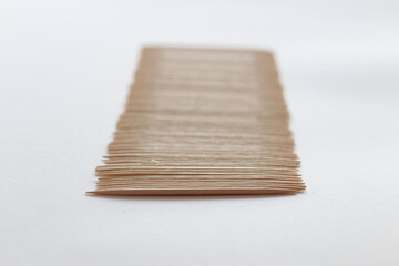 Row of Toothpicks with First in Focus: Concept of Individuality