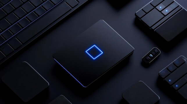 A collection of electronic devices including a keyboard a remote control. A comprehensive guide to input peripherals and home entertainment control apparatus.