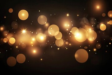 Golden bokeh lights on a dark background