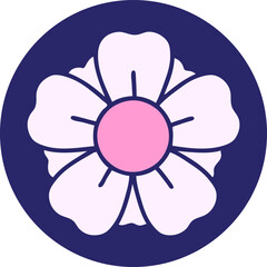 iconic tattoo style image of a flower in bright neon color