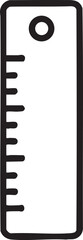 Simple Black and White Ruler Illustration with Hole for Hanging Measuring Tool Depicted minimalist black
