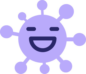 simple happy virus in bright neon color