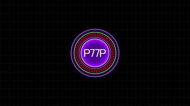 Glowing Red Neon Circular Button Icon on Black Background, Metallic Web Sign Symbol for Business Security and Sale Banner, Vector Illustration Design