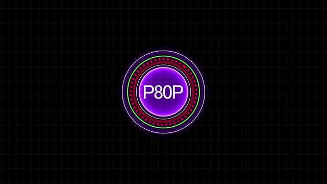 Vector illustration of a red neon sign icon and web button on a black background for business internet shop sale