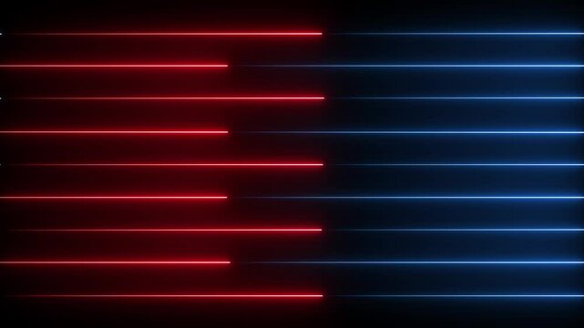 Abstract glowing rainbow color neon lines motion background. Neon lights blinking lines moving animation.