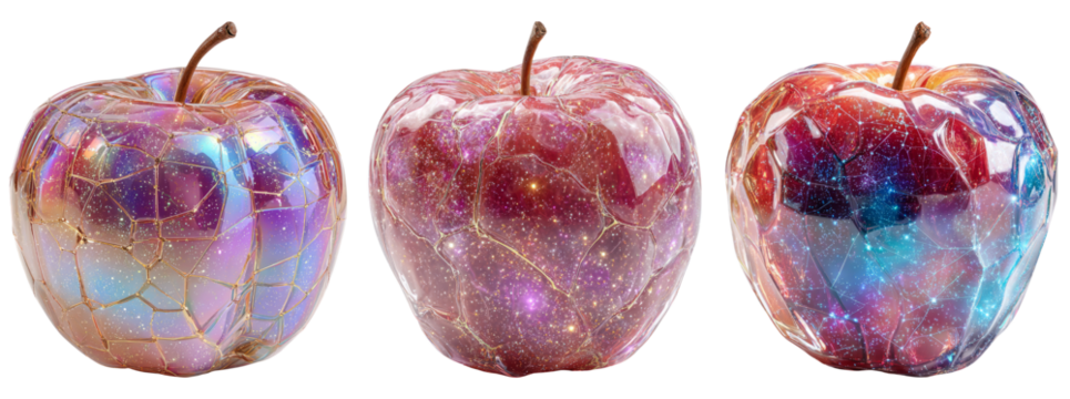 Cosmic Shimmering Apples with Galactic Patterns and Textures