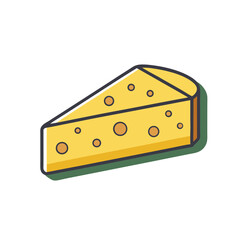 A delicious slice of yellow cheese with round holes