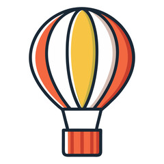 Obraz premium Colorful hot air balloon with basket ready for adventure