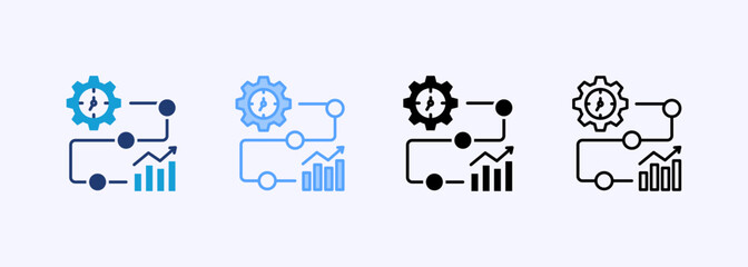 Efficiency Tracking Icon Set Multiple Style Collection