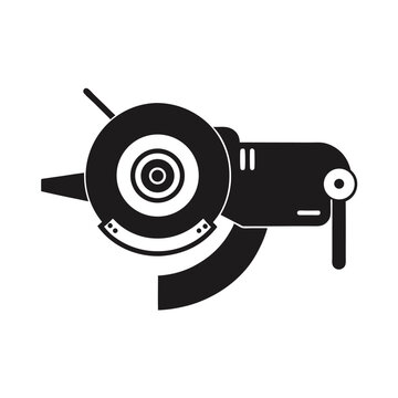 black angle grinder tool side view clip art preview